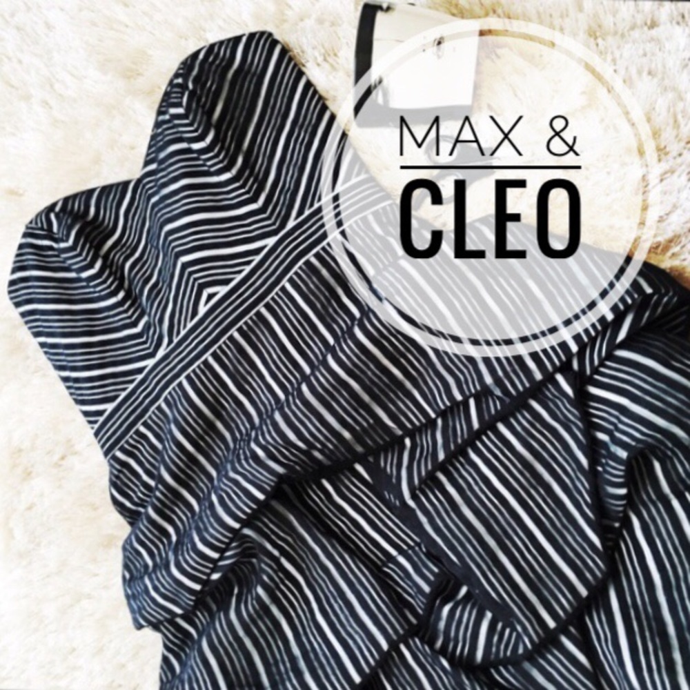 ⚡️ MAX & CLEO Black Sheer Stripe Dress